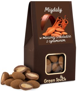 Migdały w mlecznej belgijskiej czekoladzie z cynamonem 100 g