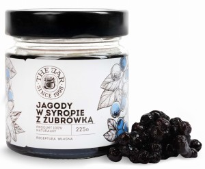 Jagody leśne w syropie z żubrówką 225 g The Jar z cukrem trzcinowym