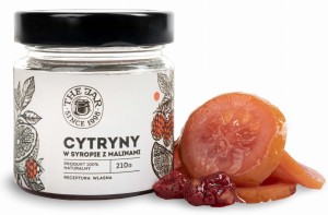 Cytryny w syropie z malinami 210 g The Jar z cukrem trzcinowym