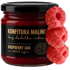 Konfitura malinowa bez cukru z malin 190 g naturalna intensywna premium