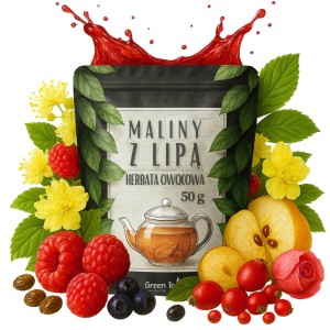 Malinowo-lipowa 50 g - herbata owocowa z maliną i kwiatem lipy