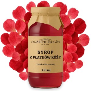 Syrop z płatków róży 330 ml do herbaty drinków lemoniady naturalny różany
