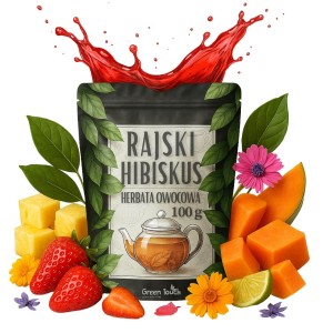 Rajski hibiskus 100 g - herbata owocowa z ananasem papają, mango i truskawką