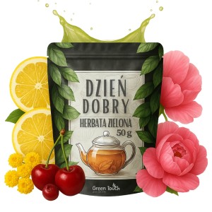 Dzień Dobry 50 g herbata zielona z cytryną, wiśnią i nutą piwonii