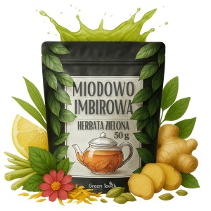 Miodowo Imbirowa 50 g herbata zielona i biała z imbirem i kardamonem