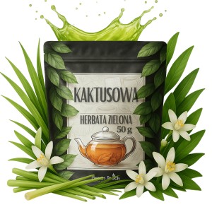 Kaktusowa 50 g herbata zielona z trawą cytrynową i kwiatem pomarańczy