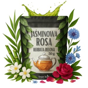 Jaśminowa Rosa 50 g herbata zielona z jaśminem, różą i chabrem