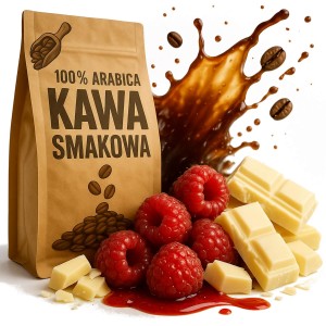 Kawa smakowa malinowa z białą czekoladą arabica 1 kg