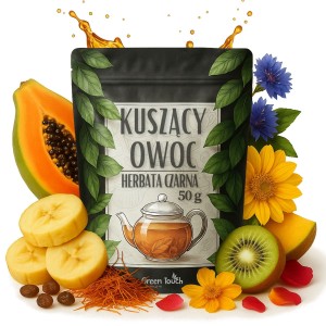 Kuszący owoc 50 g - herbata czarna ceylon papaja banan kiwi szafran