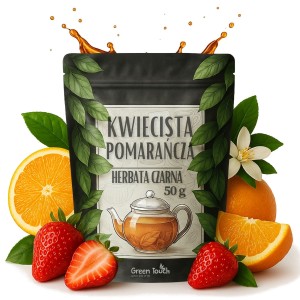 Kwiecista pomarańcza 50 g - herbata czarna pomarańcza kwiat truskawka