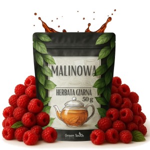 Malinowa 50 g - herbata czarna malina liofilizowana ceylon dużo malin