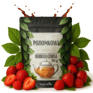 Poziomkowa 50 g - herbata czarna z owocem poziomki liście maliny