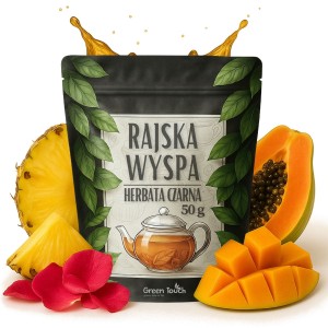 Rajska wyspa 50 g - herbata czarna owocowa ananas papaja płatki róży