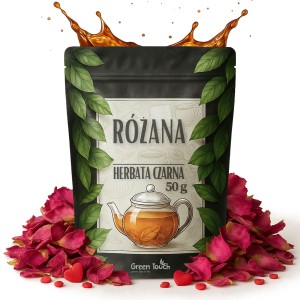 Różana 50 g - herbata czarna aromatyczna z płatkami róży liściasta herbata