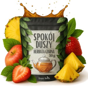 Spokój duszy 50 g - herbata czarna melisa ananas truskawka jabłko zioła
