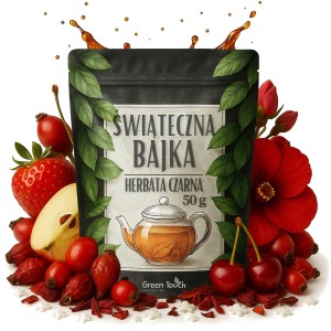 Świąteczna bajka 50 g - herbata czarna żurawina pąki róży płatki śniegu owoce