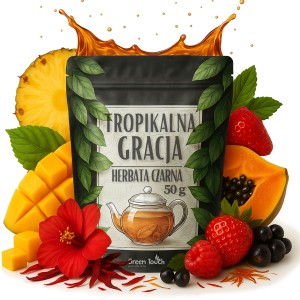 Tropikalna gracja 50 g - herbata czarna ananas papaja mango szafran truskawka