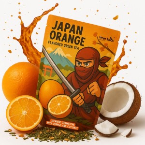 Japan Orange 50 g - herbata zielona japońska Genmaicha kokos pomarańcza