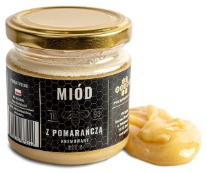 Miód kremowany z pomarańczą 220g polski premium