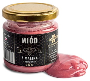 Miód kremowany z maliną 220g polski premium