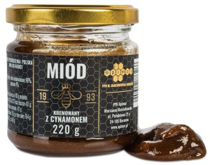 Miód kremowany z cynamonem 220g polski premium