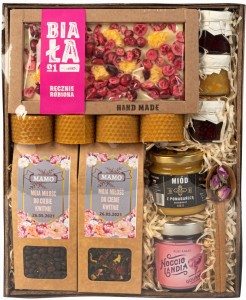 Duży kosz prezentowy na dzień mamy naturalny box