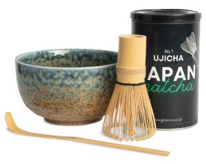 Zestaw matcha japońska Ujicha 80g czarka japońska oraz akcesoria