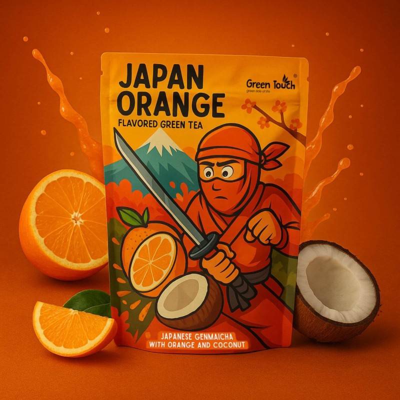 Herbata zielona japońska JAPAN ORANGE 50 g GENMAICHA KOKOS POMARAŃCZA (1).jpg