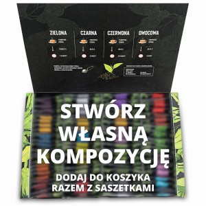 Puste pudełko na saszetki z herbatą. Stwórz własną kompozycję