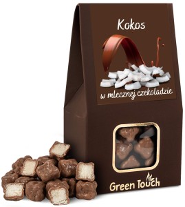 Kokos kostki w mlecznej czekoladzie 100 g
