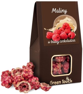 Maliny liofilizowane w białej czekoladzie 80 g