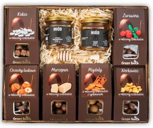 Kosz pełen słodkości z miodem