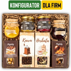 Kosz prezentowy duży konfigurowalny, personalizowany. Prezent dla firm, prezent na święta