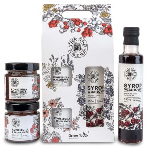 Zestaw prezentowy polskie smaki przetwory na prezent wiśnia malina truskawka