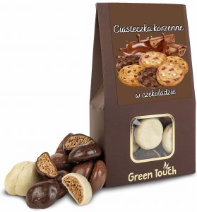 Ciasteczka korzenne w czekoladzie 100 g ciastka w czekoladzie w pudełku