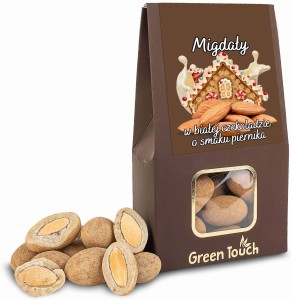 Migdały w białej czekoladzie o smaku piernika 100 g piernikowy migdał