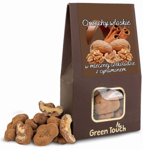 Orzechy włoskie w mlecznej czekoladzie z cynamonem 100 g cynamonowe orzechy