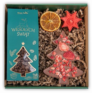 Zestaw prezentowy w pudełku na święta prezent mikołajki kawa czekolada box