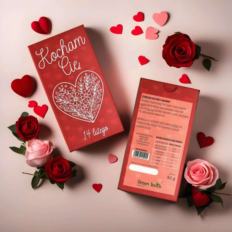 Czekolada mleczna z malinami Kocham Cie z okazji walentynek upominek na prezent (3).jpeg