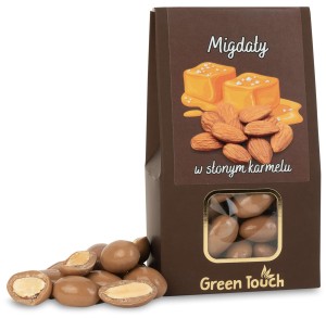 Migdały w słonym karmelu 100 g migdał karmel czekolada biała mleczna