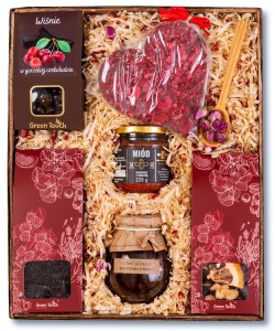 Kosz prezentowy zestaw herbat słodycze miód malinowy konfitura duży prezent