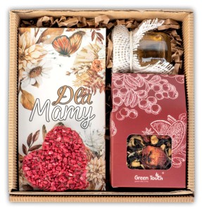 Prezent na dzień matki dla mamy zestaw prezentowy box czekolada serce miód