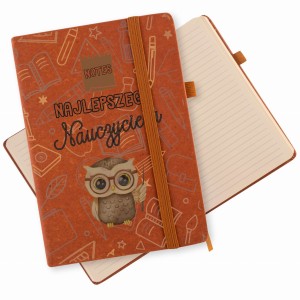 Prezent na dzień nauczyciela notes A5 z nadrukiem z korka w linie 80 kartek