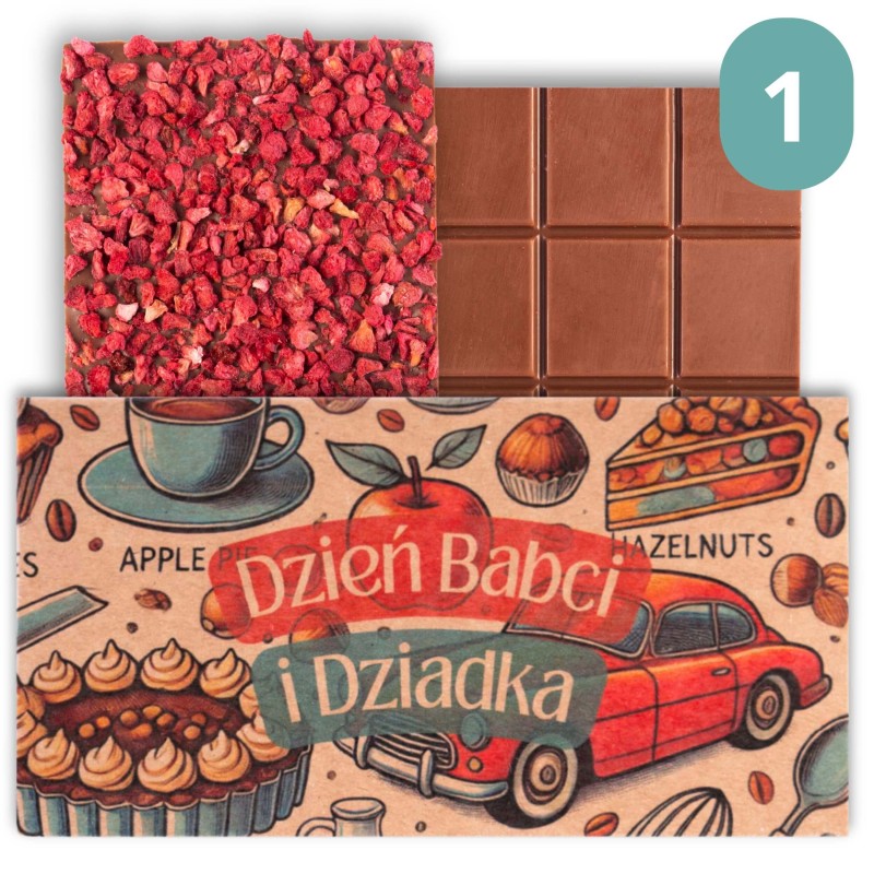 Prezent na dzien babci i dziadka czekolada kraftowa mleczna z malinami 50 g (5).jpg