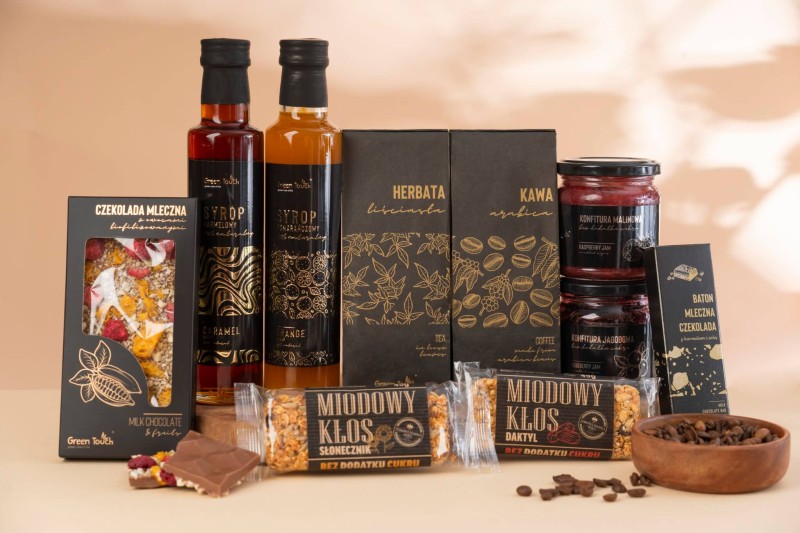 Mega zestaw prezentowy duzy kosz box herbata kawa slodycze przetwory syropy (4).jpg