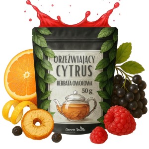 Orzeźwiający cytrus 50 g - herbata owocowa hibiskus, malina, pomarańcza