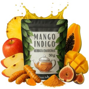 Mango Indigo 50 g - herbata owocowa egzotyczna mieszanka z kurkumą