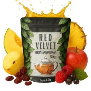 Red velvet 50 g - herbata z kandyzowanymi owocami i maliną