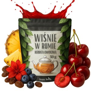 Susz wiśnie w rumie 50 g - herbata owocowa z ananasem, jagodą i wiśnią