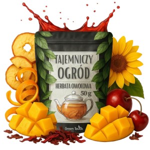 Tajemniczy ogród 50 g - herbata owocowa z mango i wiśnią